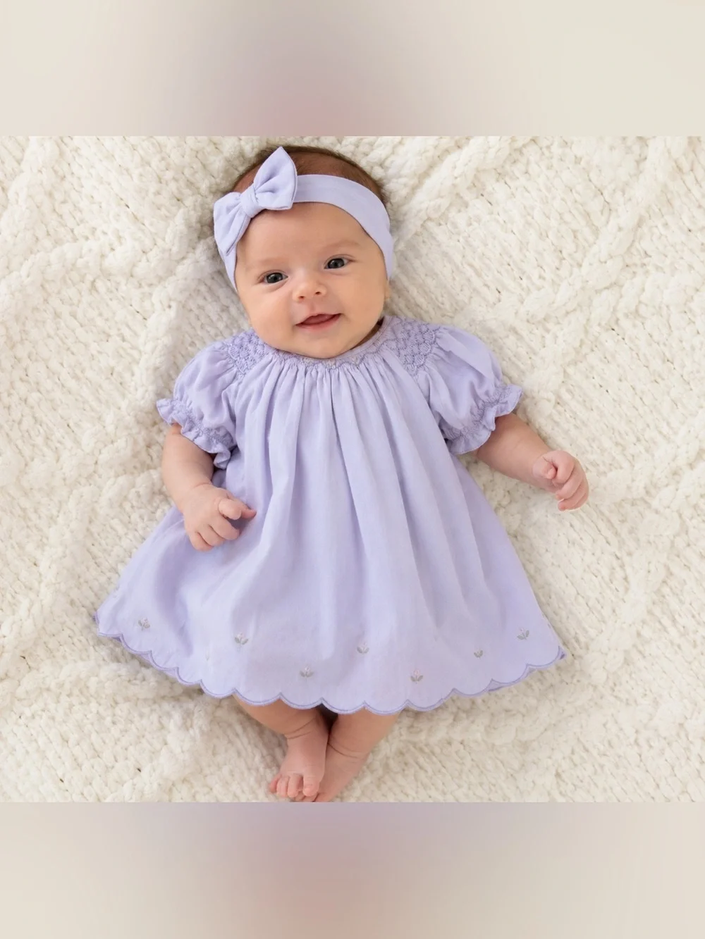 Petit Ami Light Purple Smocked Dress